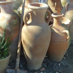 Jarre de jardin en terre cuite avec deux anses, Artisanat marocain