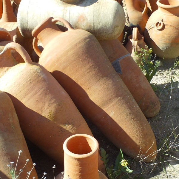 Amphore de jardin en terre cuite, Poterie artisanale marocaine, Maroc