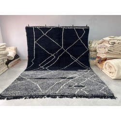 Tapis berbère Beni Ouarain noir et blanc