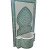 Fontaine murale marocaine, mosaïque de zellige, fabrication artisanale